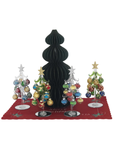 Alberello Natale verde sfere con spirali h 21 N8712-06 | G3S Ingrosso