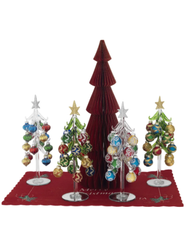 Alberello Natale verde sfere rigate h 26 cm N8713-05 | G3S Ingrosso