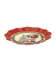 Piatto torta natalizio tondo Ø 30 cm con Babbo Natale