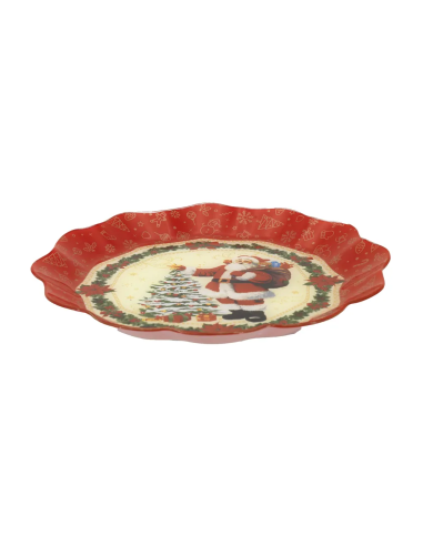 Piatto torta natalizio tondo Ø 30 cm con Babbo Natale