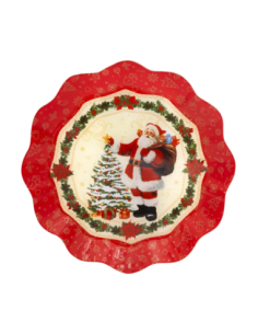 Piatto torta natalizio tondo Ø 30 cm con Babbo Natale 2