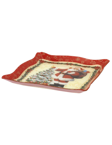 Piatto torta Natale quadrato Babbo Natale N8717-04 | G3S Ingrosso