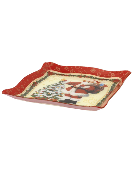 Piatto torta Natale quadrato Babbo Natale N8717-04 | G3S Ingrosso