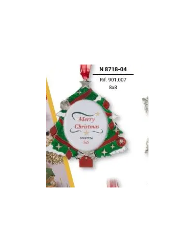 Mini portafoto natalizio da appendere albero di Natale verde e rosso