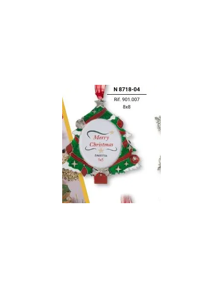 Mini portafoto natalizio da appendere albero di Natale verde e rosso