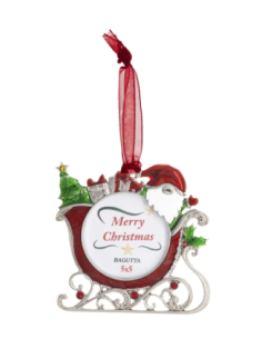 Mini portafoto natalizio da appendere slitta di Babbo Natale 2