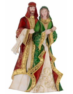 Presepe natalizio in metallo smaltato e madreperla h 35 cm