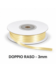Nastro Doppio Raso 3 mm x 50 m - Avorio - vista bobina