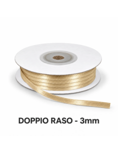 Nastro Doppio Raso 3 mm x 50 m - Nocciola - vista bobina