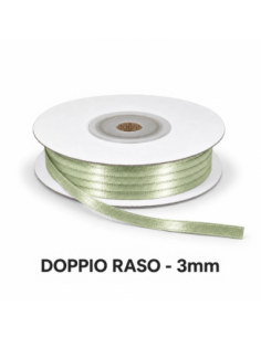 Nastro Doppio Raso 3 mm x 50 m - Verde Chiaro - vista bobina
