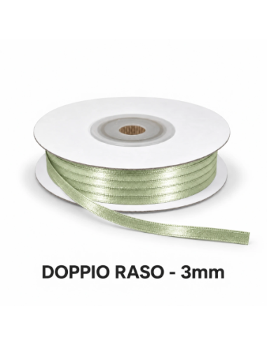 Nastro Doppio Raso 3 mm x 50 m - Verde Chiaro - vista bobina