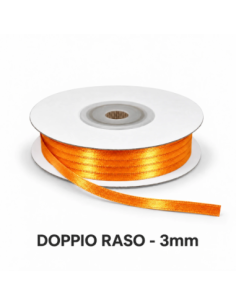 Nastro Doppio Raso 3 mm x 50 m - Giallo Arancio - vista bobina