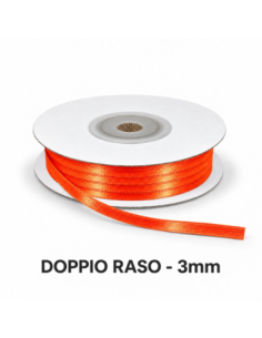 Nastro Doppio Raso 3 mm x 50 m - Arancio Brillante - vista bobina