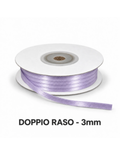 Nastro Doppio Raso 3 mm x 50 m - Lilla - vista bobina