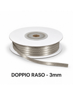 Nastro Doppio Raso 3 mm x 50 m - Fango - vista bobina