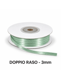 Nastro Doppio Raso 3 mm x 50 m - Verde Vita - vista bobina