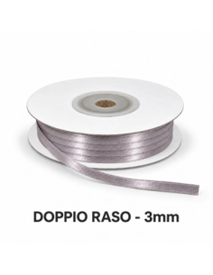 Nastro Doppio Raso 3 mm x 50 m - Cipria - vista bobina