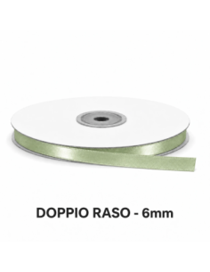 Nastro Doppio Raso 6 mm x 50 m - Verde Chiaro - vista bobina