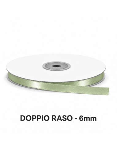 Nastro Doppio Raso 6 mm x 50 m - Verde Chiaro - vista bobina