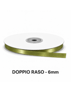 Nastro Doppio Raso 6 mm x 50 m - Verde Medio - vista bobina