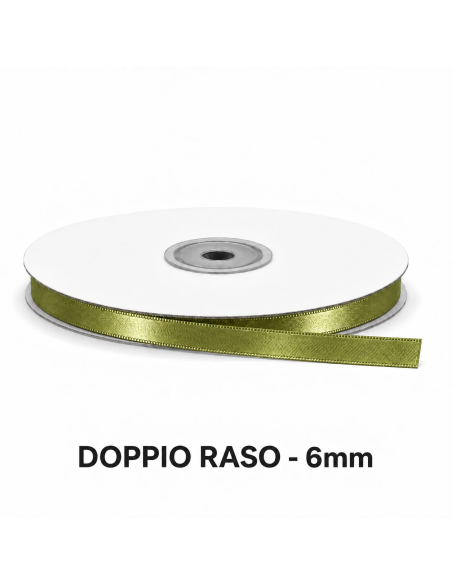 Nastro Doppio Raso 6 mm x 50 m - Verde Medio - vista bobina