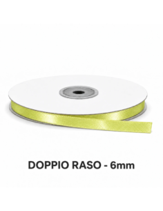 Nastro Doppio Raso 6 mm x 50 m - Giallo - vista bobina