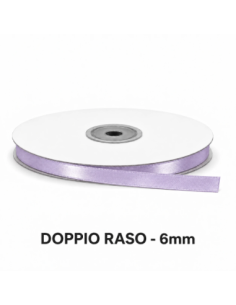 Nastro Doppio Raso 6 mm x 50 m - Lilla - vista bobina