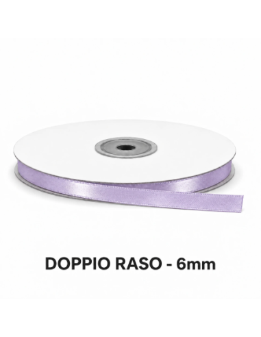 Nastro Doppio Raso 6 mm x 50 m - Lilla - vista bobina