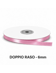 Nastro Doppio Raso 6 mm x 50 m - Fuxia - vista bobina