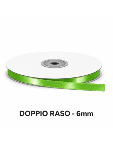 Nastro Doppio Raso 6 mm x 50 m - Verde Napoli - vista bobina