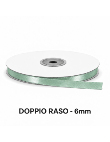 Nastro Doppio Raso 6 mm x 50 m - Verde Vita - vista bobina