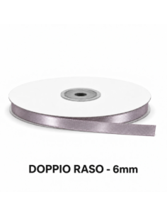 Nastro Doppio Raso 6 mm x 50 m - Cipria - vista bobina