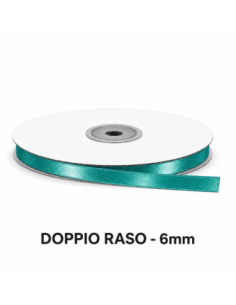 Nastro Doppio Raso 6 mm x 50 m - Ottanio - vista bobina