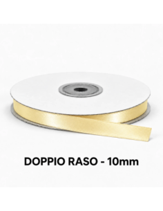 Nastro Doppio Raso 10 mm x 50 m - Avorio - vista bobina