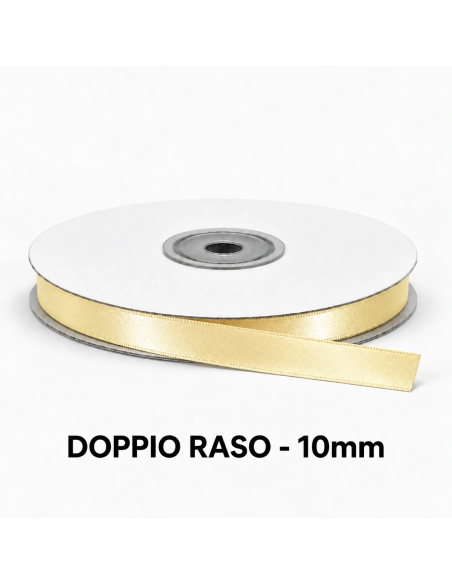 Nastro Doppio Raso 10 mm x 50 m - Avorio - vista bobina