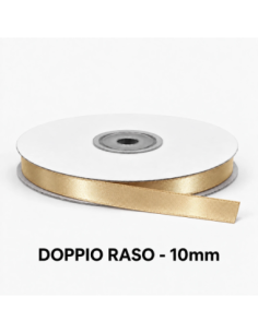 Nastro Doppio Raso 10 mm x 50 m - Nocciola - vista bobina