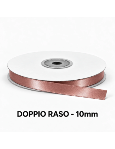 Nastro Doppio Raso 10 mm x 50 m - Marrone Scuro - vista bobina