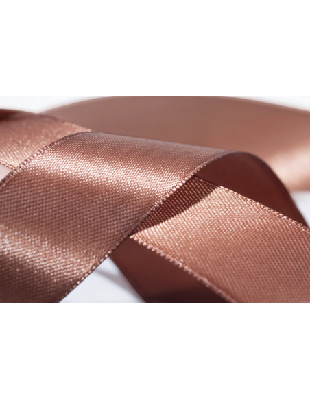 Nastro Doppio Raso 10 mm x 50 m - Marrone Scuro - dettaglio nastro Marrone Scuro