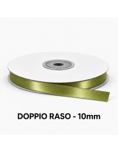 Nastro Doppio Raso 10 mm x 50 m - Verde Medio - vista bobina