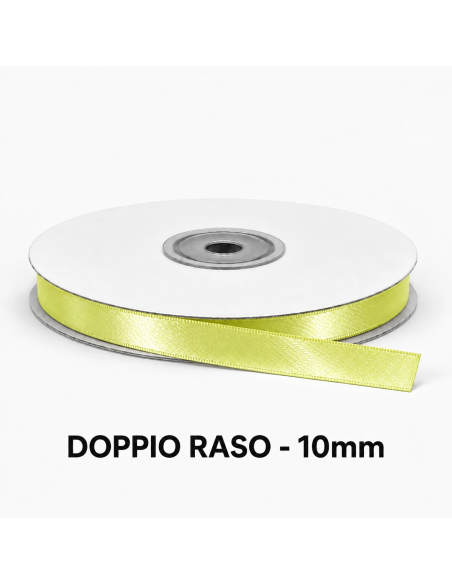 Nastro Doppio Raso 10 mm x 50 m - Giallo - vista bobina