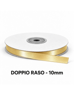 Nastro Doppio Raso 10 mm x 50 m - Crema Caldo - vista bobina
