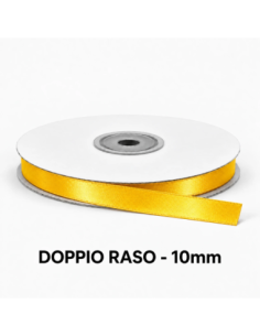 Nastro Doppio Raso 10 mm x 50 m - Giallo Intenso - vista bobina