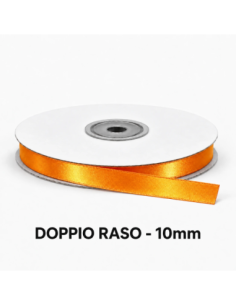 Nastro Doppio Raso 10 mm x 50 m - Giallo Arancio - vista bobina