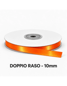 Nastro Doppio Raso 10 mm x 50 m - Arancio Caldo - vista bobina