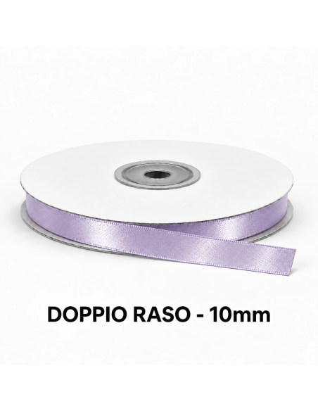 Nastro Doppio Raso 10 mm x 50 m - Lilla - vista bobina