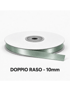Nastro Doppio Raso 10 mm x 50 m - Argento - vista bobina
