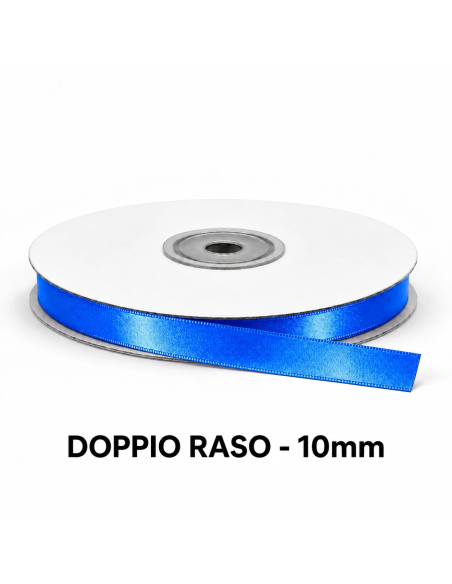 Nastro Doppio Raso 10 mm x 50 m - Bluette - vista bobina