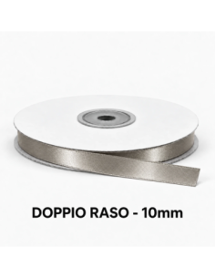 Nastro Doppio Raso 10 mm x 50 m - Fango - vista bobina