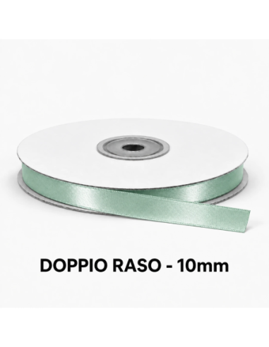 Nastro Doppio Raso 10 mm x 50 m - Verde Vita - vista bobina