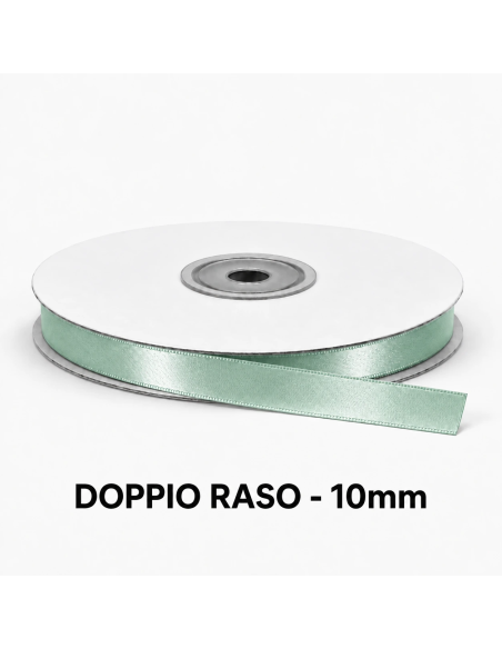 Nastro Doppio Raso 10 mm x 50 m - Verde Vita - vista bobina